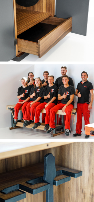 Successful apprentices and journeyman's piece of music cabinet