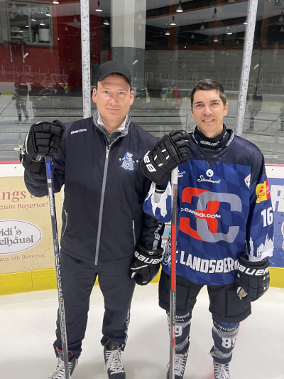 Coach Hoffmann (left) and Markus Kerber